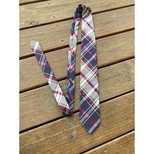 Ted Baker London 100% Silk Necktie Plaid Purple M27